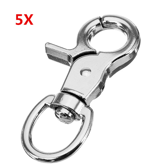 5Pcs 60mm Silver Zinc Alloy Swivel Lobster Claw Clasp Snap Hook with 14mm Round Ring