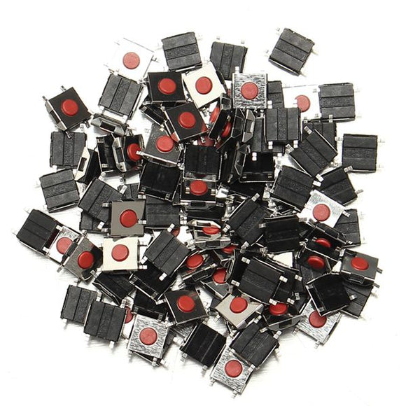 100pcs 6 X 6 X 2.5mm Tactile Push Button Switch Tact Switch Micro Switch 4-Pin SMD