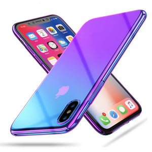 Bakeey Clear Gradient Color Hard PC Case For iPhone X