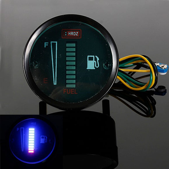 Motorcycle Automobile Aluminum Alloy LED Fuel Level Meter Gauge