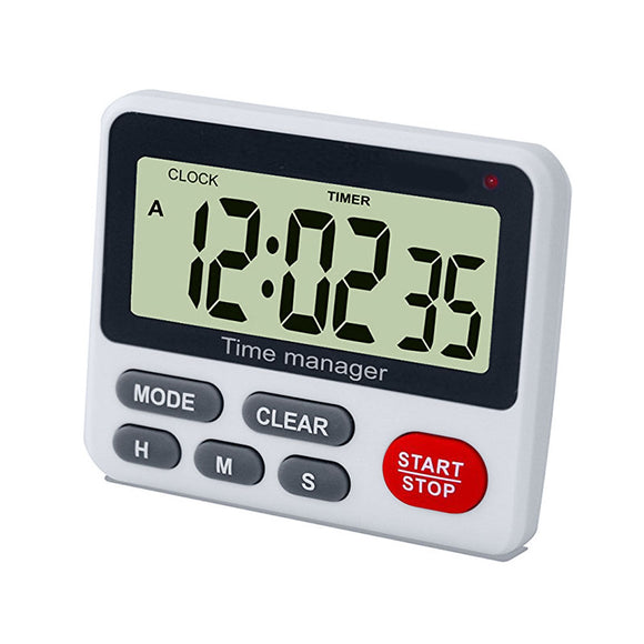 Loskii KC-18 Electronic Digital Kitchen Cooking Timer Magnetic Back Large LCD Display Kitchen Clock