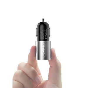 NTONPOWER Mini Portable Universal USB Car Charger Adapter DC 12V-24V Dual Ports 3A