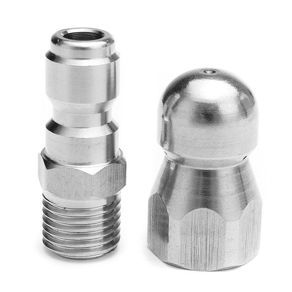 High Pressure Drain Nozzle 1 Front 3 Rear 1/4 Inch Thread for Pipe Dredge Cleaning