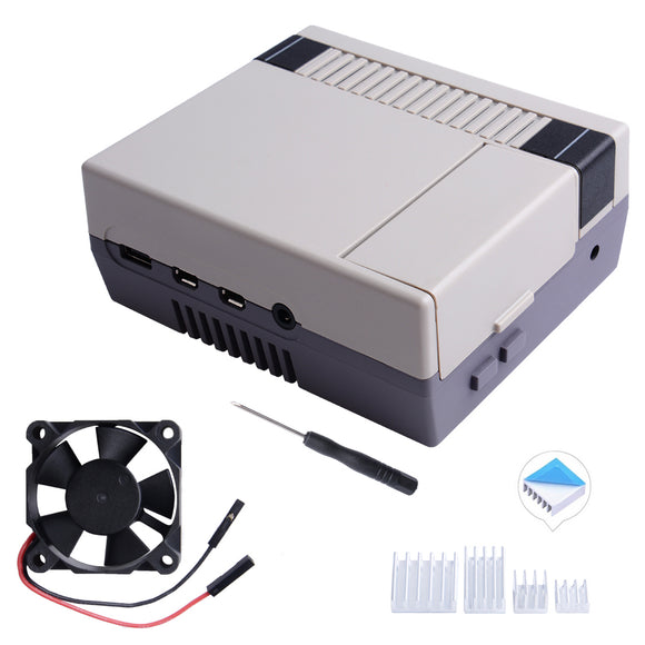 Nes4Pi ABS Case for Raspberry Pi 4B with 3510 Cooling Fan