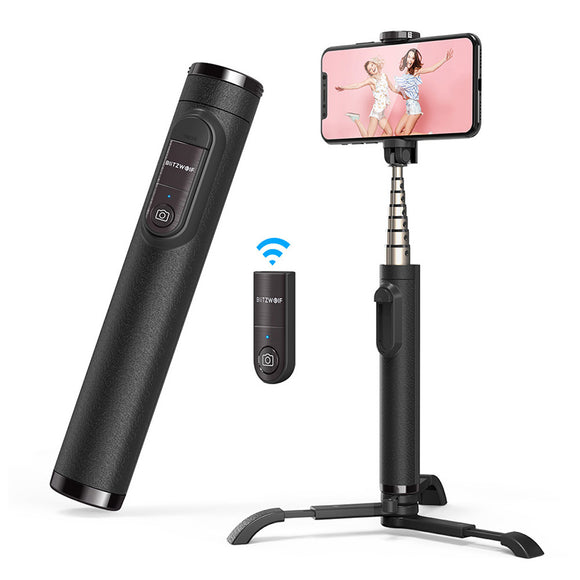BlitzWolf BW-BS9 Mini All In One Integrated bluetooth Detachable Tripod Selfie Stick for Sport Camera Phone