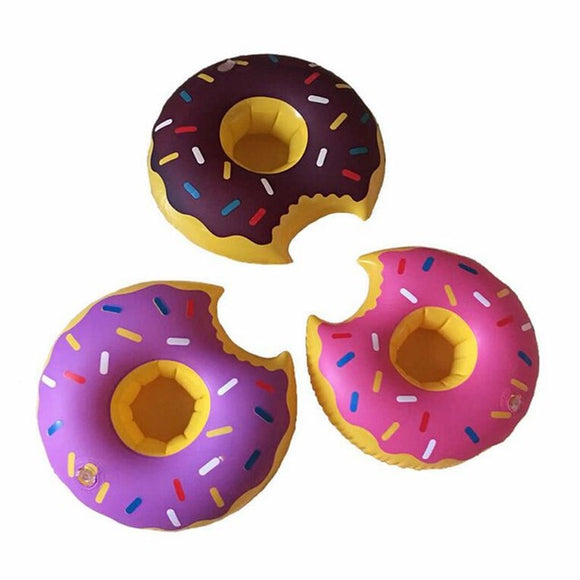 IPRee Mini Funny Cookie Shape Ballon Toy Doughnut Inflatable Swimming Pool Beach Bathing Can Holder