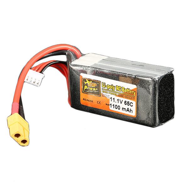 ZOP Power 11.1V 1100mAh 65C 3S Lipo Battery XT60 Plug