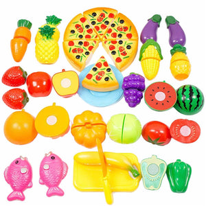 24PCS Cutting Vegetable Fruit Kitchen Food Pretend Role Play Toy Children Gift Set