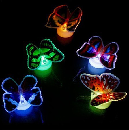 LED Flashing Butterfly Night Light Colors Changing Decorative Lights 3D Stickers Home Decor