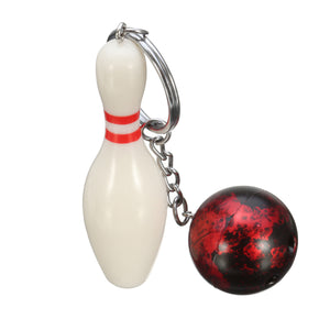 EDC Gadgets Keychain Mini Bowling Pin and Ball Keychain Key Ring Keyfob