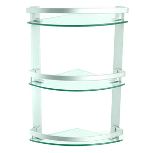 3 Tier Glass Bathroom Bath Shower Caddy Wall Corner Shelf Holder Rack