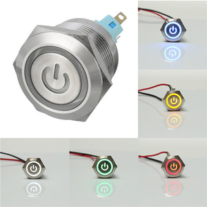 12V 6 Pin 22mm Push Button Momentary Switch with Led Light