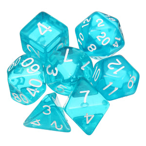 7 Pcs Dice Polyhedral Dices Set Translucent RPG Gadget Multisided Dice With Bag