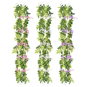 Wisteria Garland Artificial Flowers Bunch Wedding Home Hanging Ivy Decorations 2m