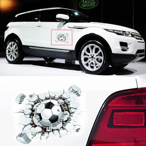 3D Football Car Stickers Stereoscopic Simulated Adhesive Waterproof Decal 15X18CM