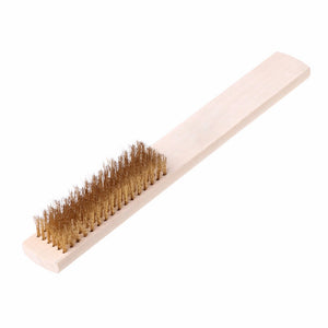 Effetool 6x16 Row Copper/Stainless Steel Wire Brush Wood Handle Wire 200x25x8mm Scratch Brush For Metal Cleaning