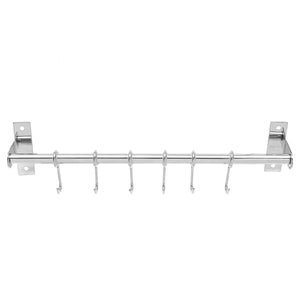 40cm Wall Mount Kitchen Utensil Pot Pan Towel Hanger Storage Organizer Rack 6 Hooks