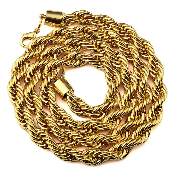 Punk Style Gold Chain Simple Zinc Alloy Long Necklace Jewelry for Men