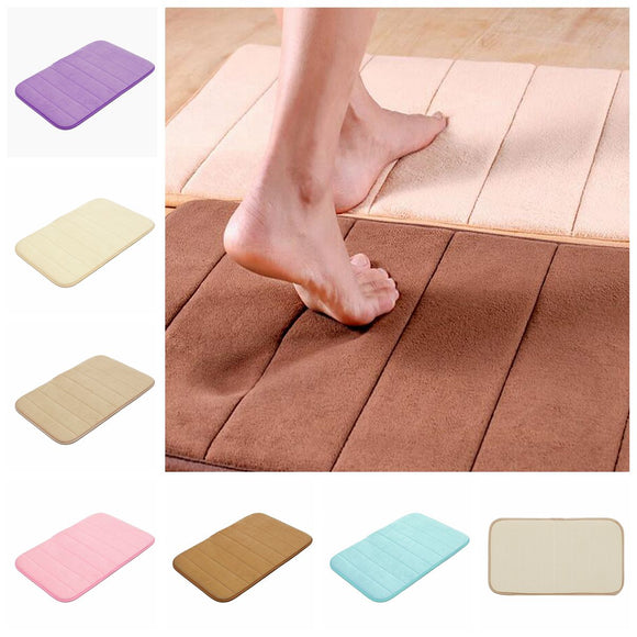 Multi-color Thickened Coral Velvet Memory Foam Slow Rising Rug Bathroom Mat Soft Non-slip Carpet