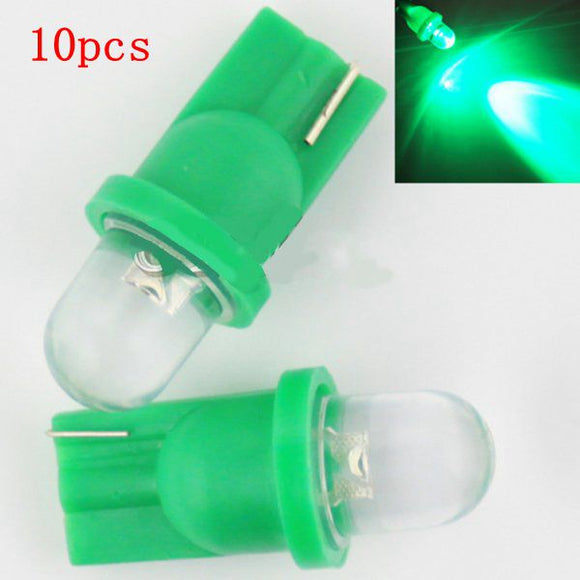 10PCS T10 1W 25LM Bulb Motorcycle Steel Ring /Instrument/Fog Lamp DC 12V Car Auto Green Lights