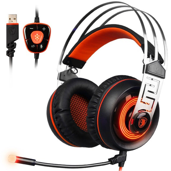 Sades A7 7.1 Surround Sound Bass Gaming Light Headset with Microphone Vibration