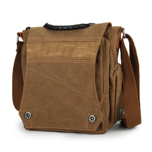 Men Women Multifunctional Casual Canvas leather IPad Shoulder Crossboby Bag