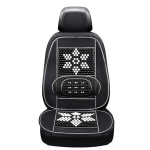 Car Summer Massage Cool Cushion Seat Cover Breathable Wooden Beads Monolithic Backrest for Auto Interior Supplies