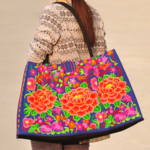 National Style Tote Bag Fashion Embroidery Bag Handbag For Women