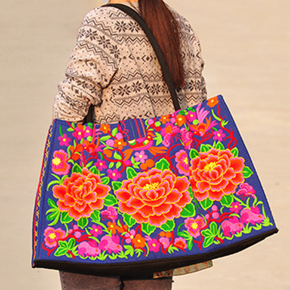 National Style Tote Bag Fashion Embroidery Bag Handbag For Women