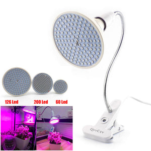 60 126 200 LED Plant Grow Light Bulb 360 Desk Clip Flexible Growth Lamp for Greenhouse Flower