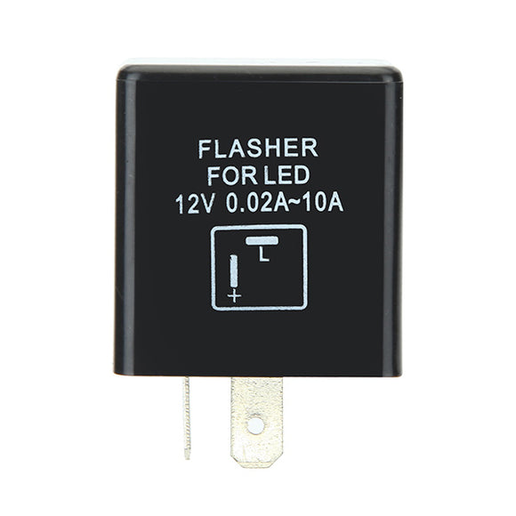 2 PIN Blinker LED Flasher Relay Fix Hyper Flash 2P Car Turn Signal Decoder Load Equalizers