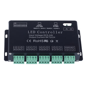 12 Channel RGB DMX 512 LED Controller Decoder Dimmer Driver For LED Strip Module Light DC5V-24V