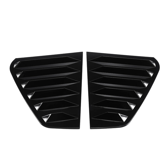 2PCS Black Side Window Louvers Gloss Sun Shade Cover For VW GOLF MK7 MK7.5 GTI R