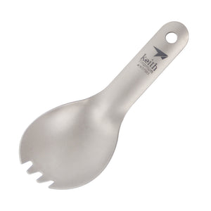 Keith Ti5312 Titanium Short Handle Ultralight Spork Spoon Outdoor Camping Picnic Children Tableware