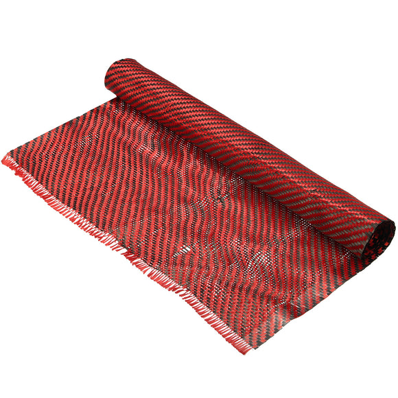 Carbon Fiber Black Red Kevlar Cloth Fabric Twill Weave Panel Sheet 200gsm