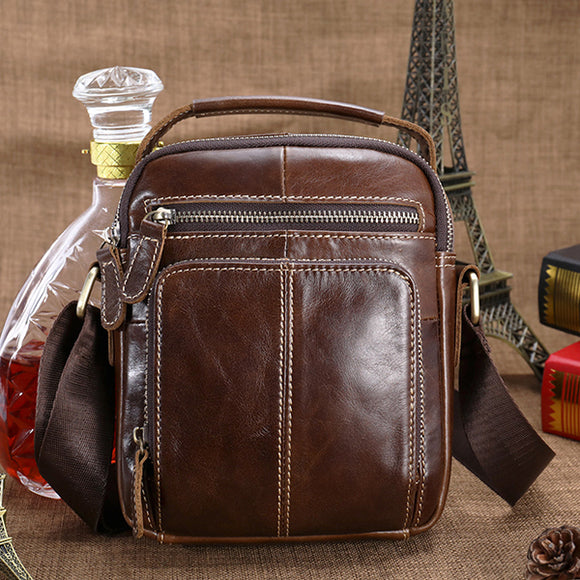 Men Genuine Leather Vintage Outdoor Crossbody Bag