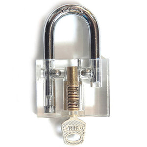 DANIU Disc Type Padlock Training Lock Transparent Cutaway Inside View of Practice Lock Pick Tools