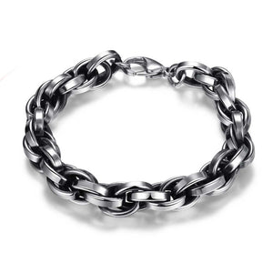 Men Stainless Steel Bracelet Punk Gun Black Bangle Chain