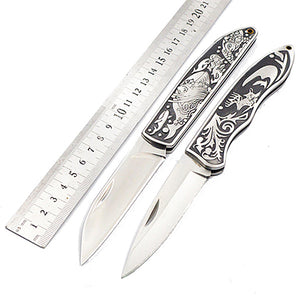 200-220mm 440C Stainless Steel Blade Aluminum Deer Shape Handle Multifunctional Folding Knife