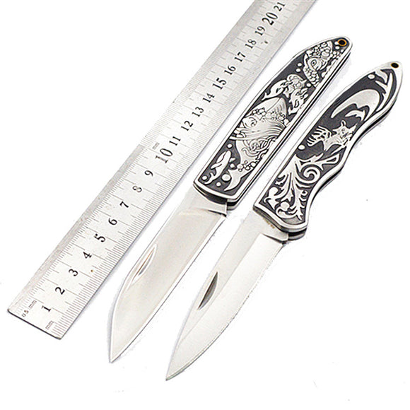 200-220mm 440C Stainless Steel Blade Aluminum Deer Shape Handle Multifunctional Folding Knife