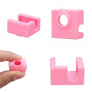 MK9 Pink Silicone Protective Case for Heating Aluminum Block 3D Printer Part Hot End