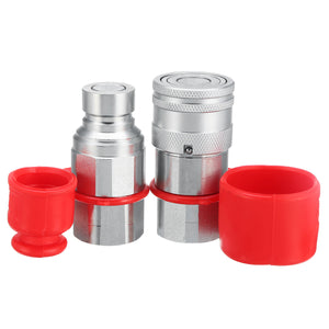 1/2 NPT Skid Steer Bobcat Flat Face Hydraulic Quick Connect Adapter Coupler Coupling Set"