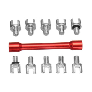 Red Motorcycle Spoke Wrench & 10 Pcs Hardened Tips 5.0~6.8 For Most Motorbikes