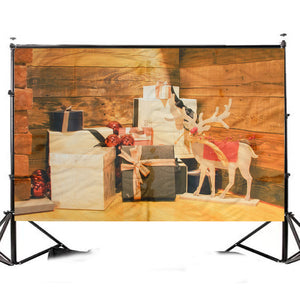 7x5ft Christmas Wooden Elk Christmas Gift Photography Backdrop Studio Prop Background