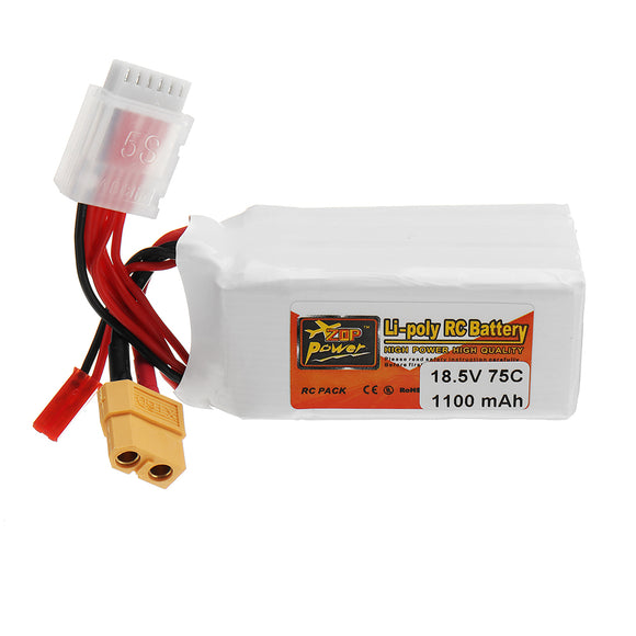 ZOP POWER 18.5V 1100mAh 75C 5S Lipo Battery With JST/XT60 Plug