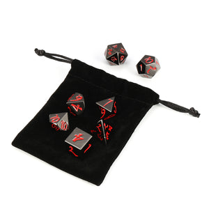 7Pcs Antique Metal Polyhedral Dices Multisided Dices Set Role Playing Game Dice With Bag