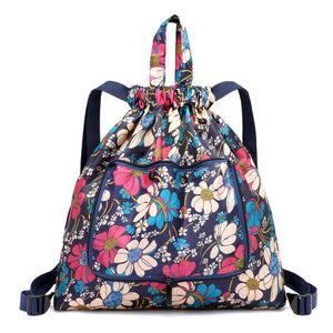 Foldable Light Weight Large-capacity Handbags Nylon Print Backpack