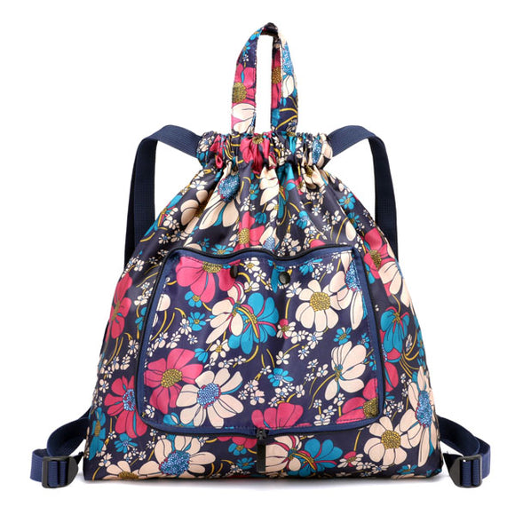 Foldable Light Weight Large-capacity Handbags Nylon Print Backpack