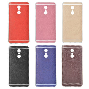 Ultra Slim Silicone Embossed PU Leather Back Case Cover For Xiaomi Redmi 4X/Redmi 4X Global Edition