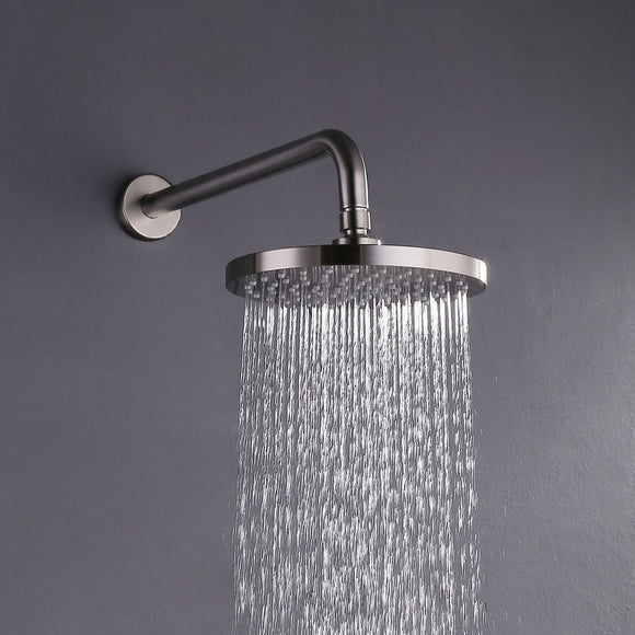 KCASA KC-SH667 Thin Round 8-inch Rain Shower Head Top Spray Powerful High Pressure Shower Head